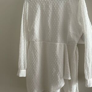 Lulus white dotted mini dress